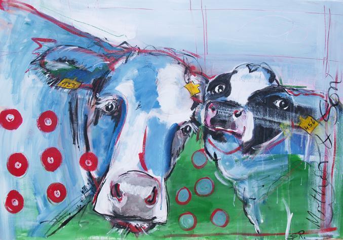 Malerei expressiv, Kuh und Kalb