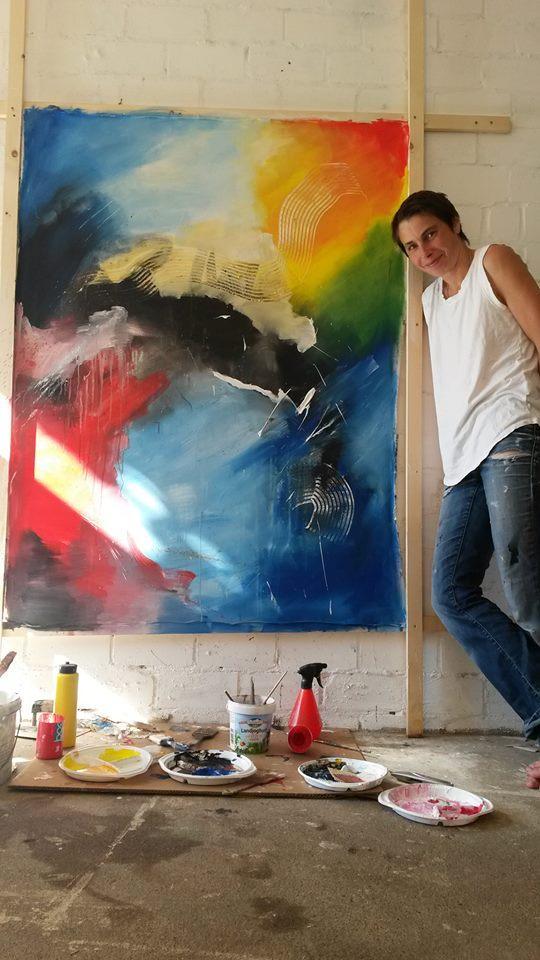 Im Atelier von Stefanie Rogge, Künstlerin, zeitgenössische Malerei