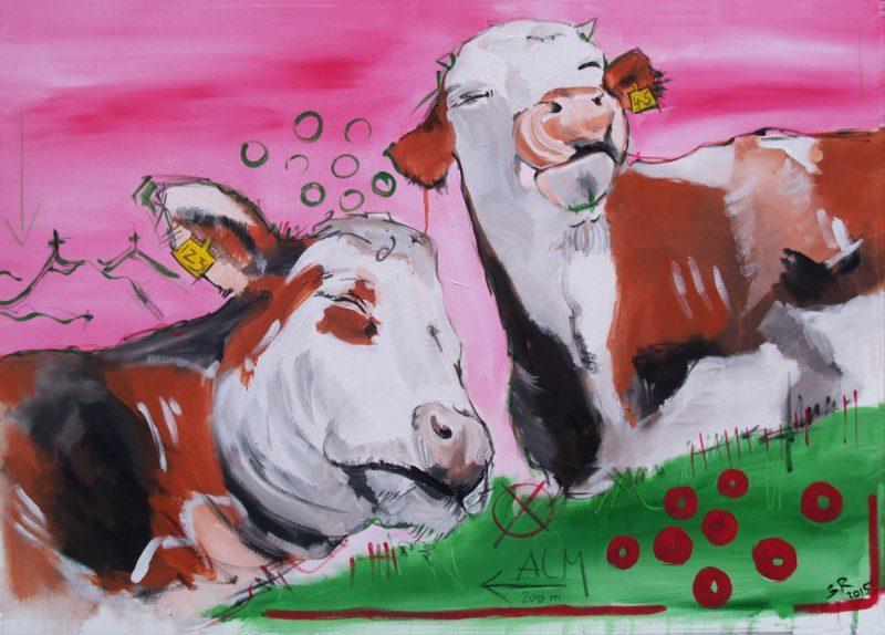 Malerei expressiv, Kuh und Kalb