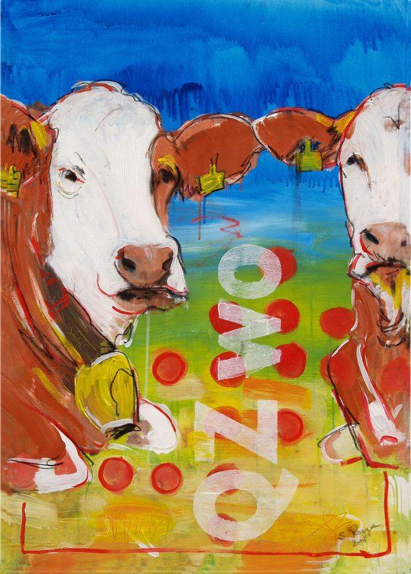 Kunstdruck Kuh auf Leinwand kaufen