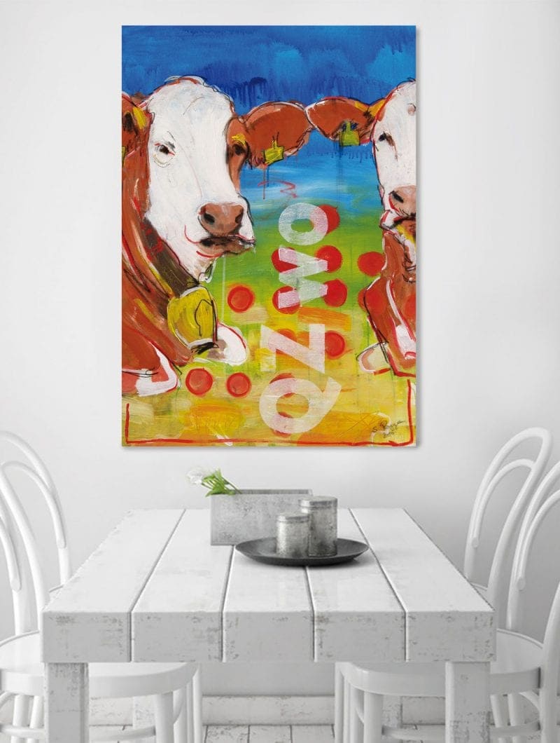 Kuh auf Leinwand, Küchenbild