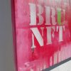 Detail Hirsch Gemälde modern 'BRUNFT' Original von Künstlerin Stefanie Rogge, großformatige Malerei PopArt in Neon, Typo, käuflich