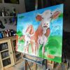 Im Atelier -ORIGINAL zeitgenössische Malerei von Stefanie Rogge KUH NR 11, Gemälde Kuh Kuh Bild gemalt