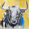 Gemälde auf Leinwand, Portrait Stierkopf, Taurus #5 von Stefanie Rogge