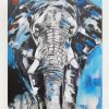 Gemälde eines Elefantenkopfes, Unikat Elefant, Kunst von Stefanie Rogge