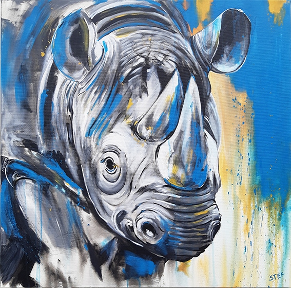 Gemälde Nashorn von Stefanie Rogge