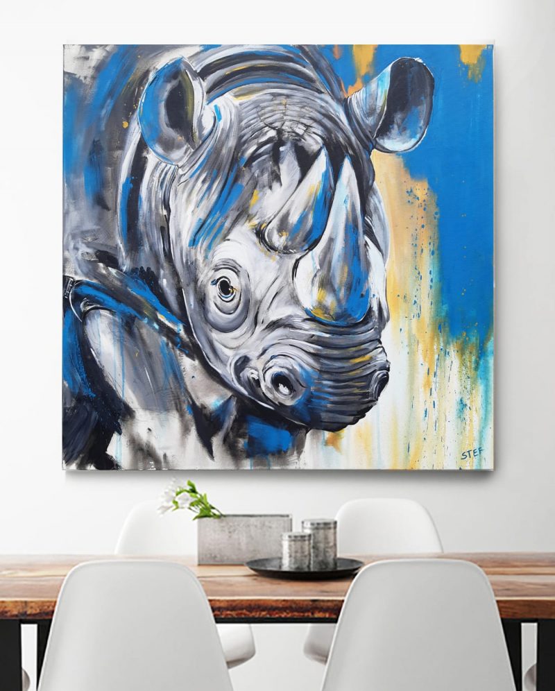 Nashorn Gemälde von Stefanie Rogge