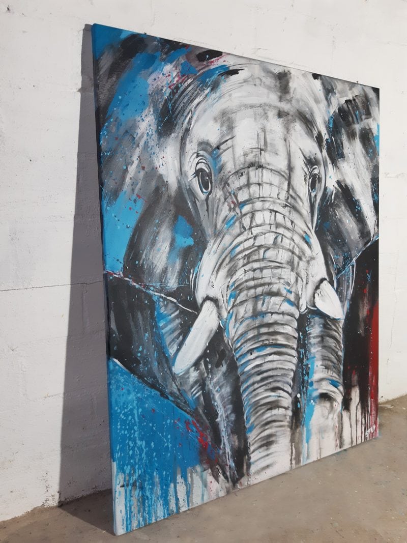 Unikat Elefantenkopf von Stefanie Rogge