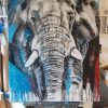 Gemälde Wandbild Elefant