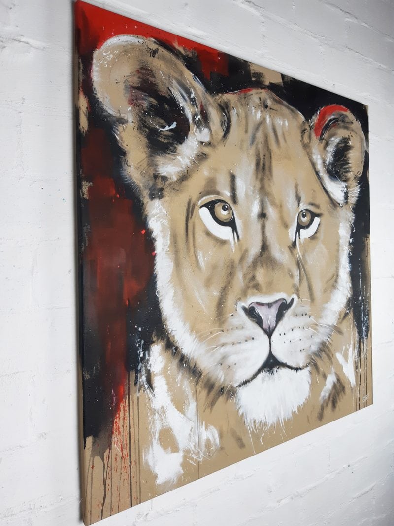 Löwin #6 | Gemälde auf Leinwand von Künstlerin Stefanie Rogge