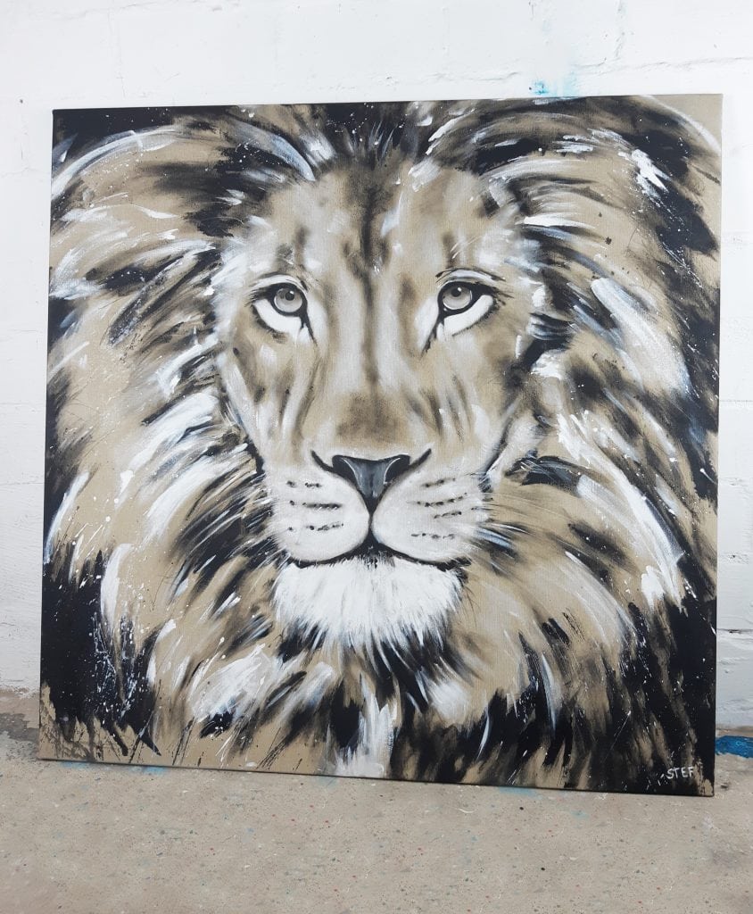 Gemälde Löwenkopf