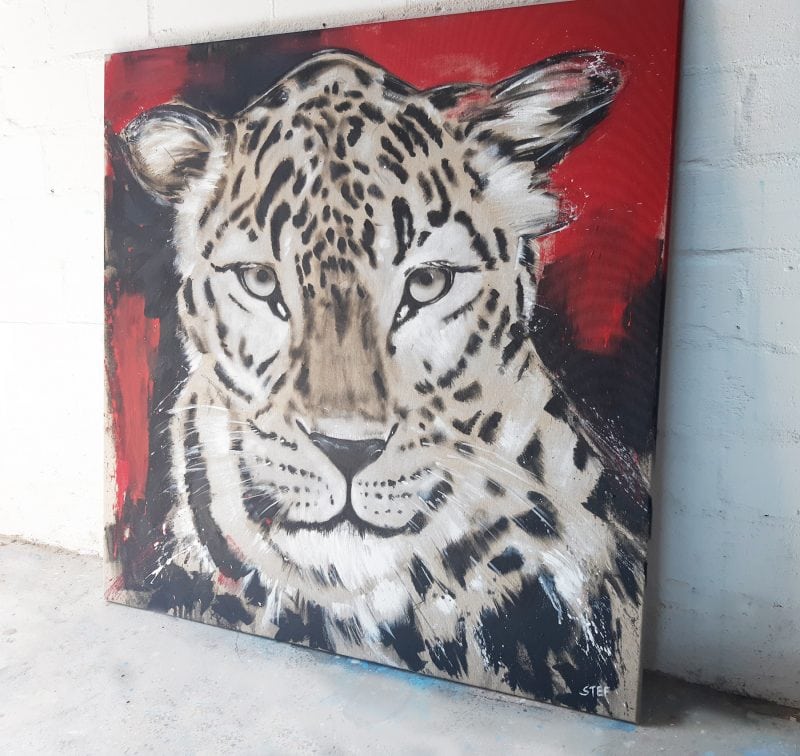 Leopard Gemälde von Stefanie Rogge
