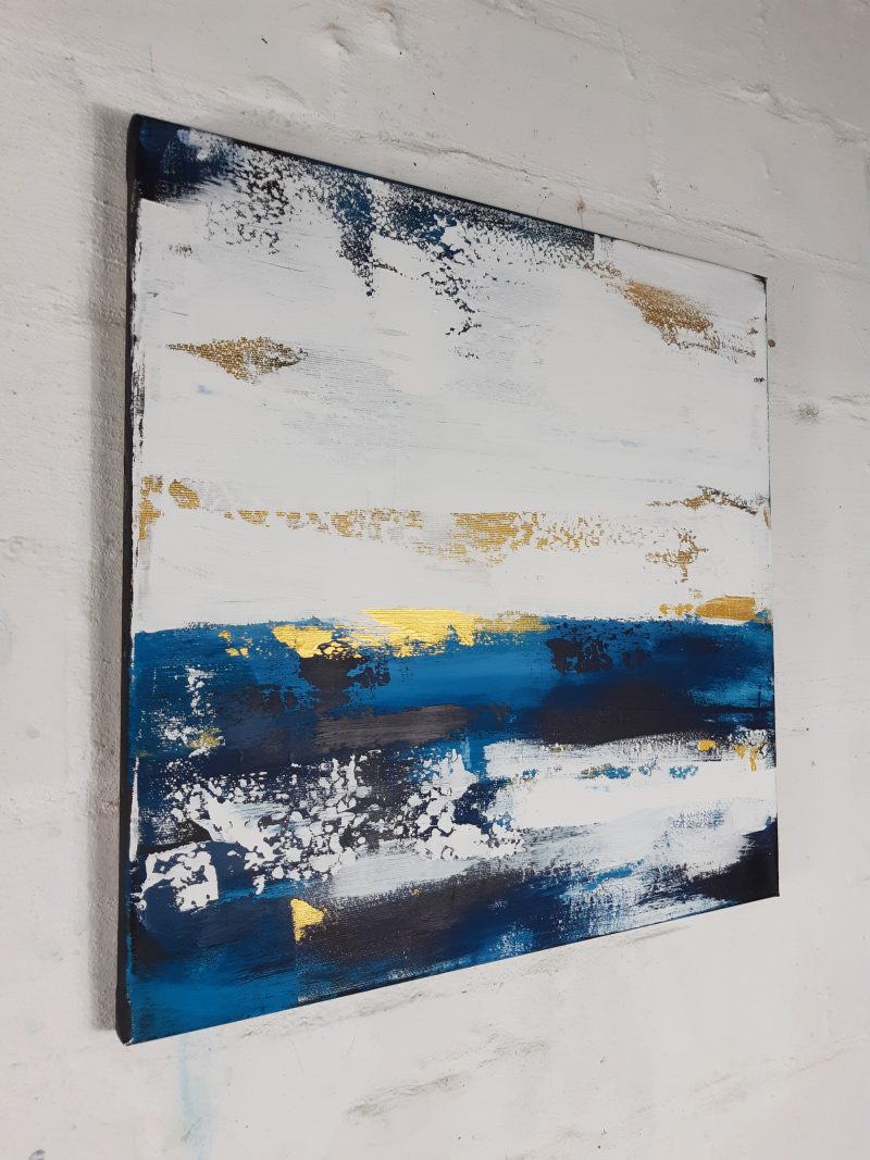 Abstrakte Kunst in Blau 'Salzwasser' von Stefanie Rogge