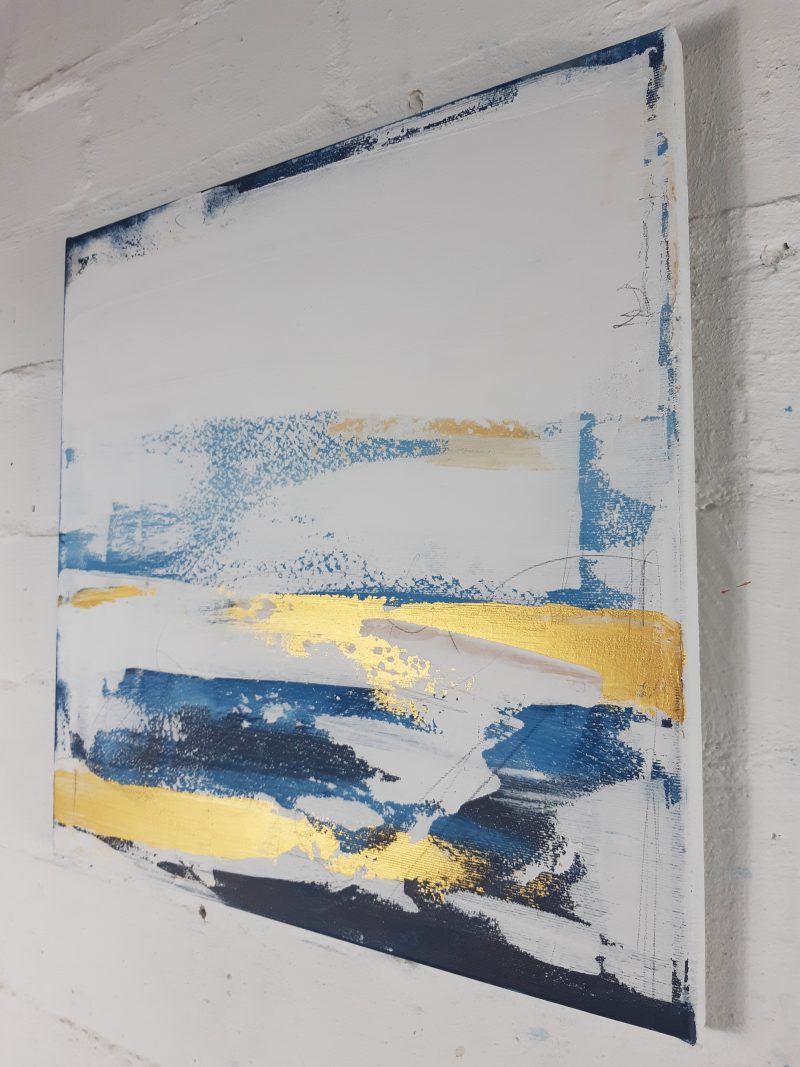Abstrakte Kunst in Weiß blau