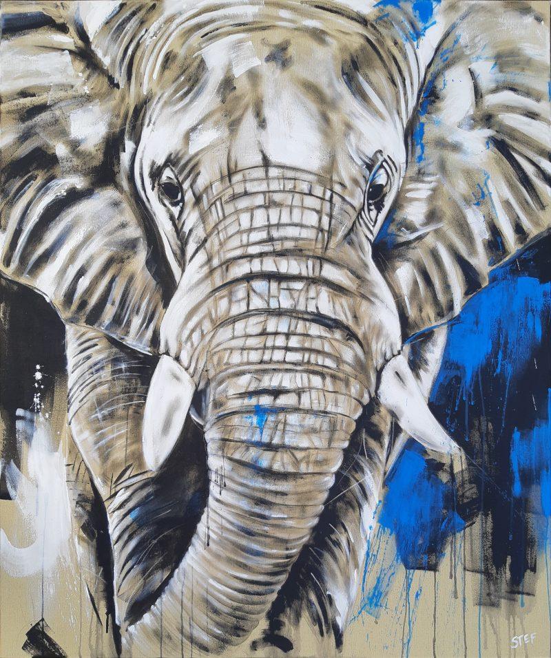 Original Gemälde Elefant