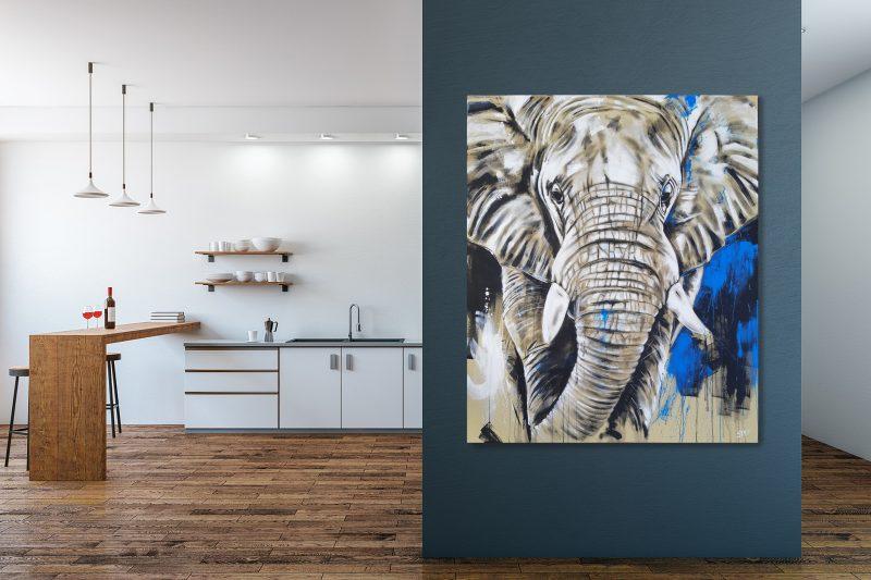 Elefant Gemälde im Raum