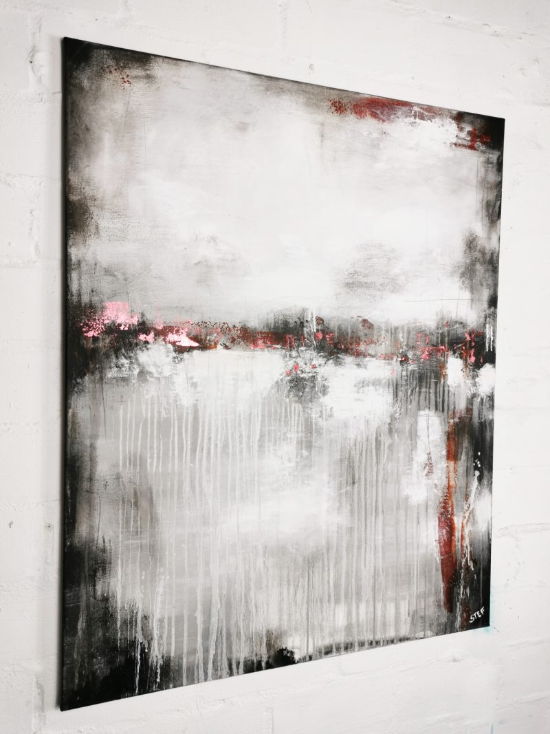 Abstraktes Gemälde Grau