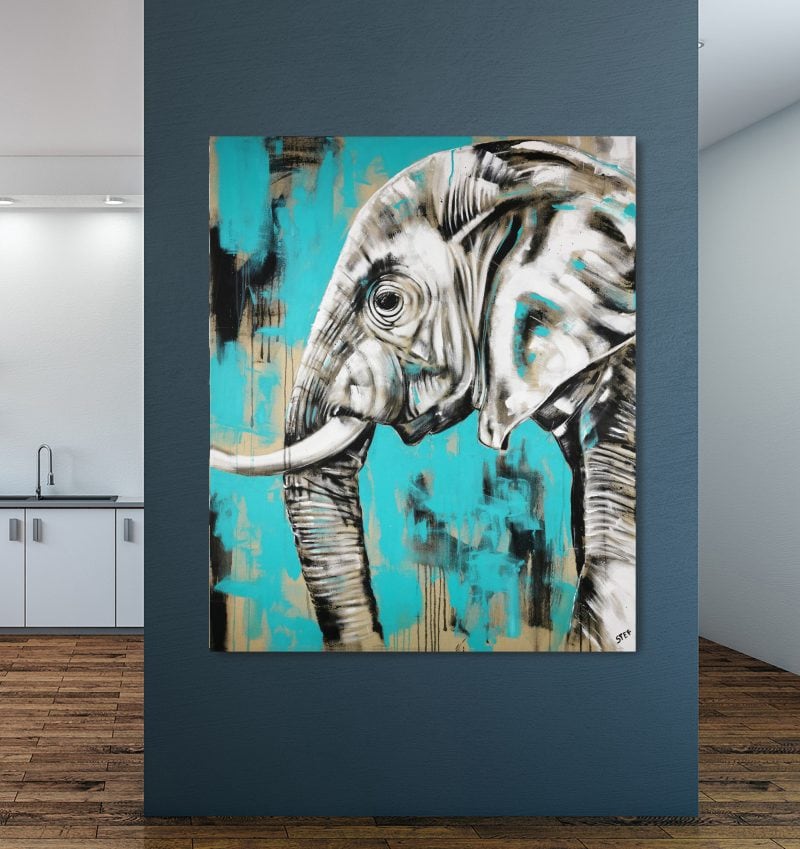 Acrylgemälde Elefant