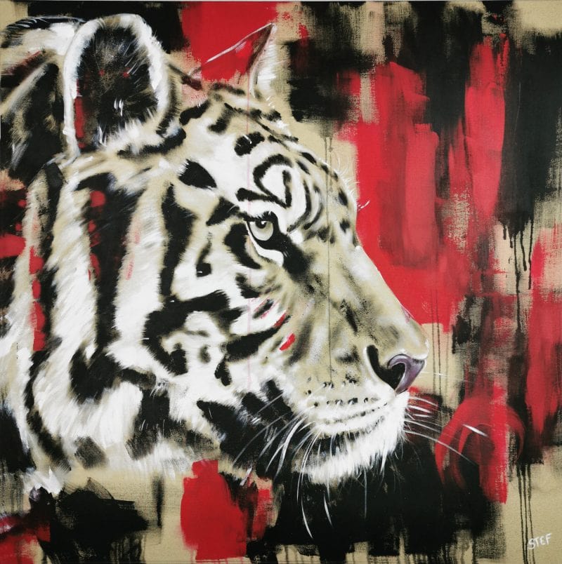 Gemälde Original Wandbild Tiger