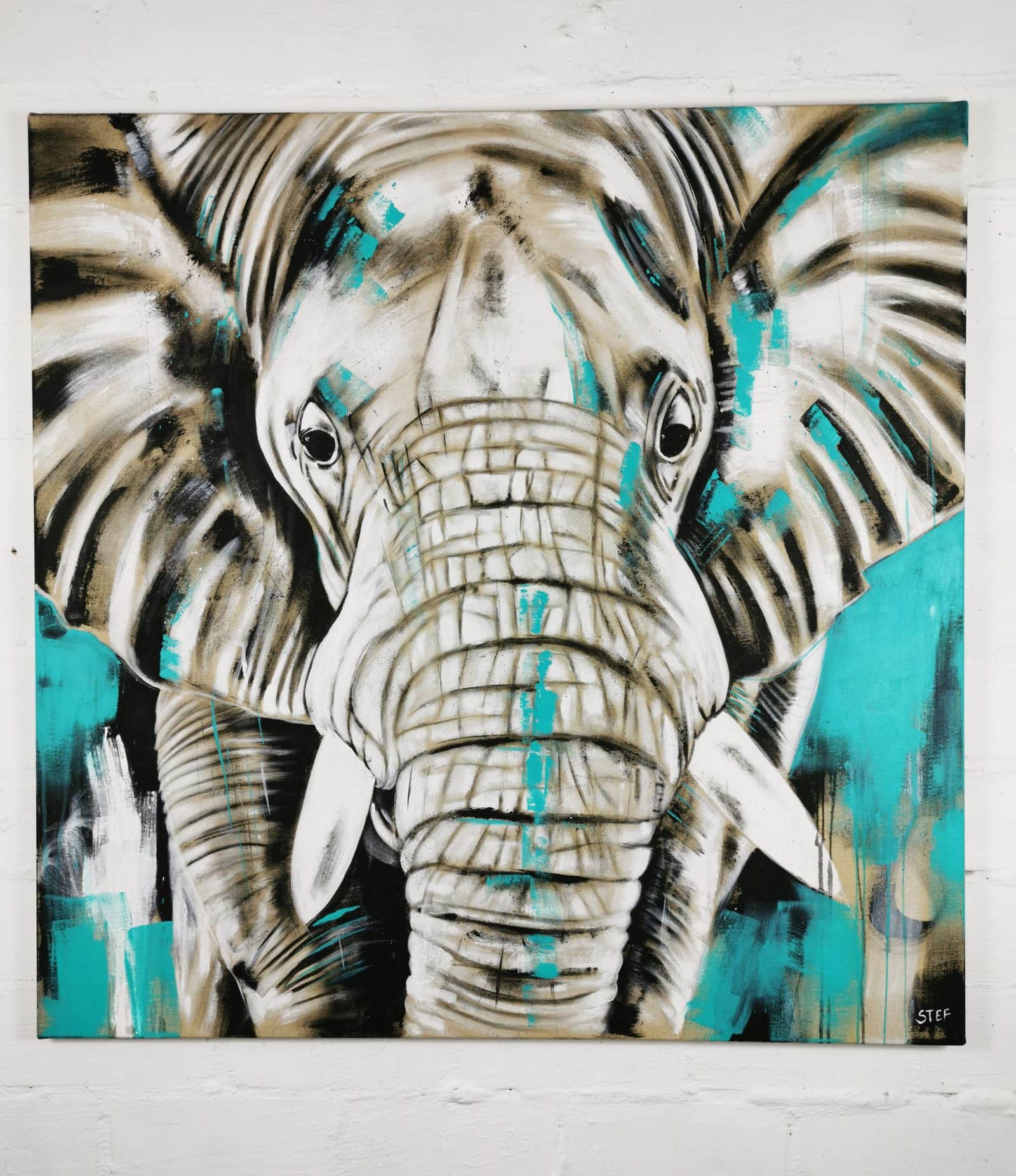Elefant #24- modernes Leinwandbild - Atelier Stefanie Rogge
