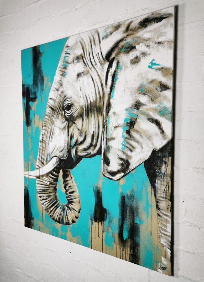 Gemälde Elefant