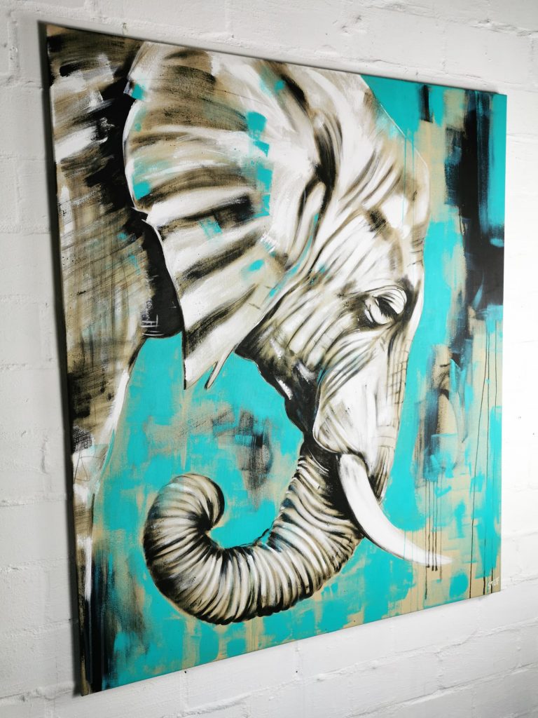 Gemälde Elefant Acryl