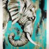 Gemälde Elefant Acryl
