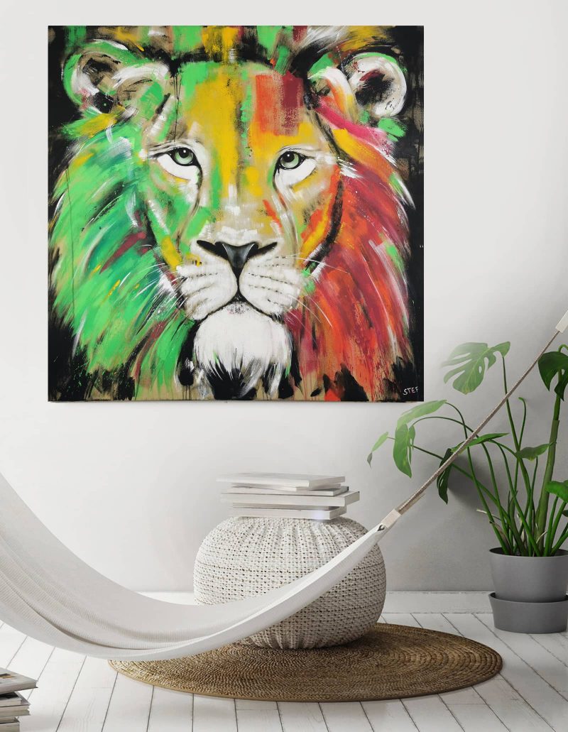 Löwe 16 Löwenkopf Jamaika Farben