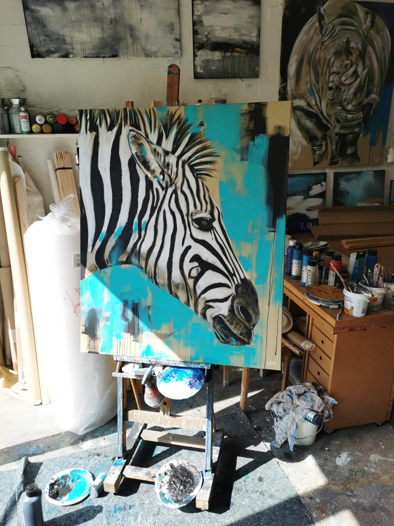 Zebra modernes großformatiges Gemälde