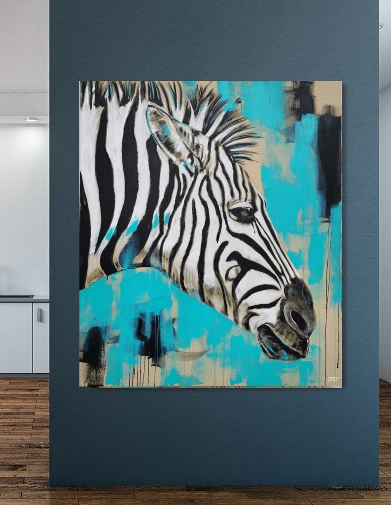 Zebra modernes großformatiges Gemälde