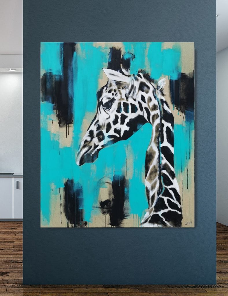 Giraffe, modernes Gemälde, Kunst