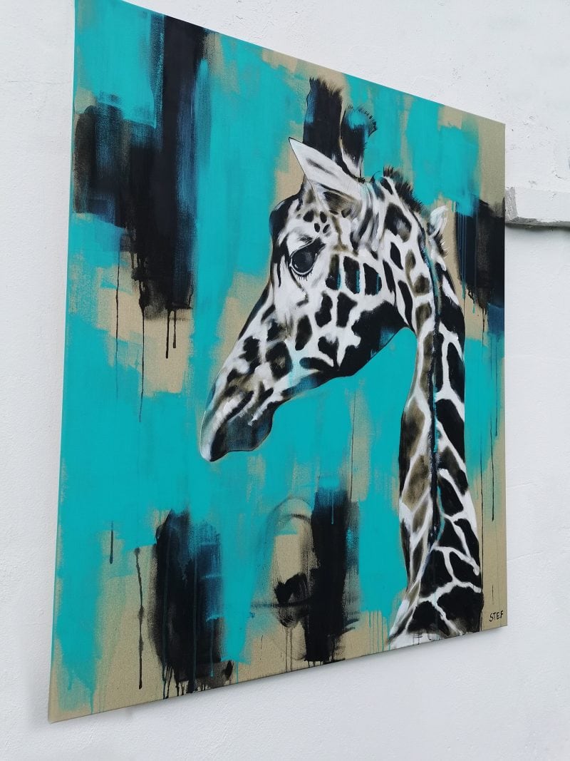 Giraffe, modernes Gemälde, Kunst