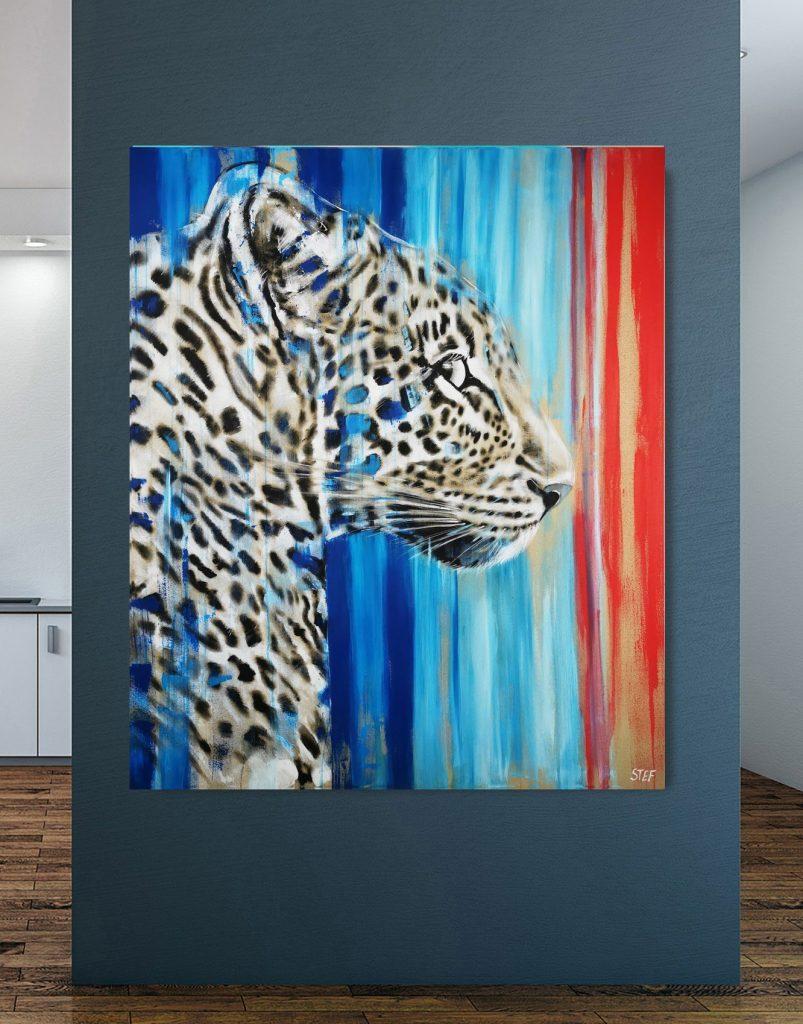 Leinwandbild Leopard XXL