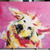 Leinwandbild abstrakter Hund - Golden Retriever - Kunstdruck