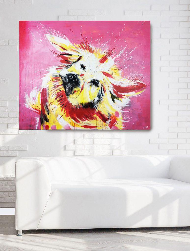 Leinwandbild abstrakter Hund - Golden Retriever - Kunstdruck