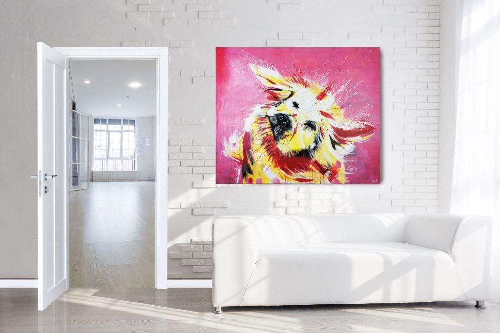 Leinwandbild abstrakter Hund - Golden Retriever - Kunstdruck