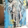 Kunst Elefant. großes expressives Gemälde