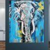 Kunst Elefant. großes expressives Gemälde im Raum