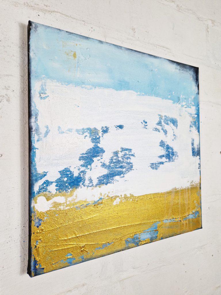 abstrakt mit Gold und Blau Wandbild