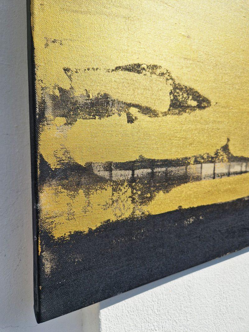 Detail abstraktes Bild Gold