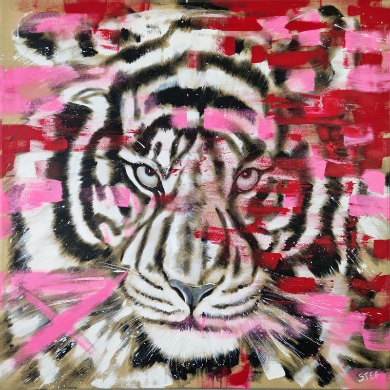 Tiger semiabstraktes Gemälde