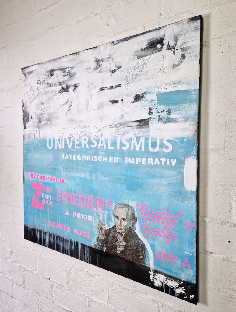 Collage Gemälde Kant, zum ewigen Frieden