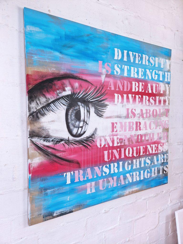 DIVERSITY Original Gemälde mit Typografie