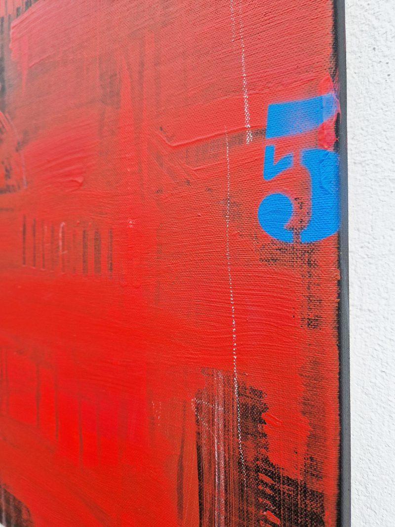 abstraktes Gemälde mit Rot, Take Five