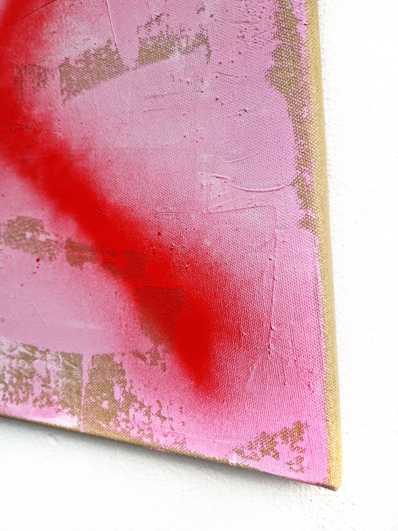Detail - Bild abstrakt rosa, Strukturbild Unikat