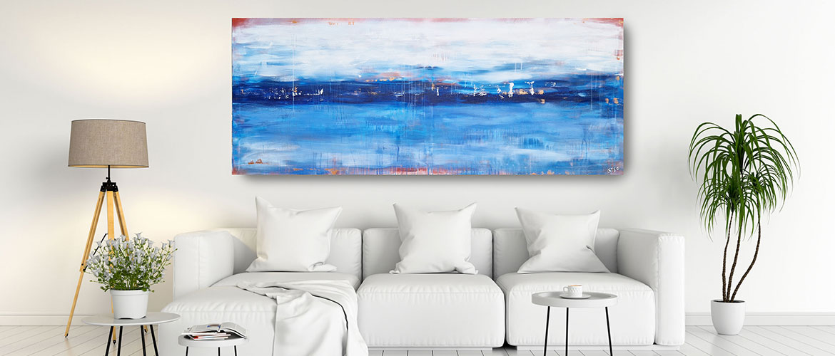 Abstrakte Bilder Leinwand XXL über Sofa