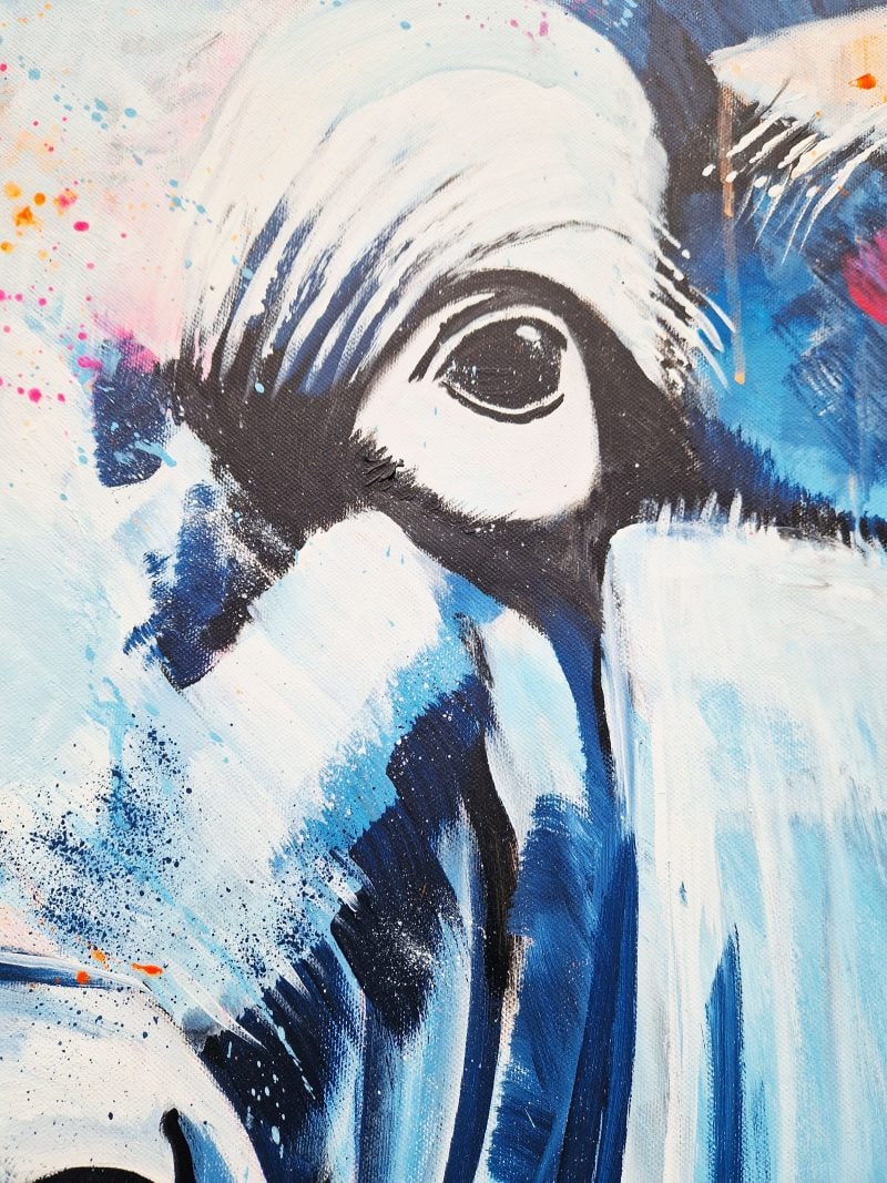 Bild Stier bunt, Detail Malerei