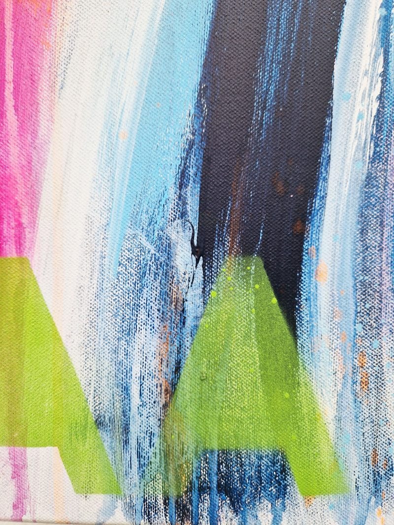 Bild Stier bunt, Detail Malerei