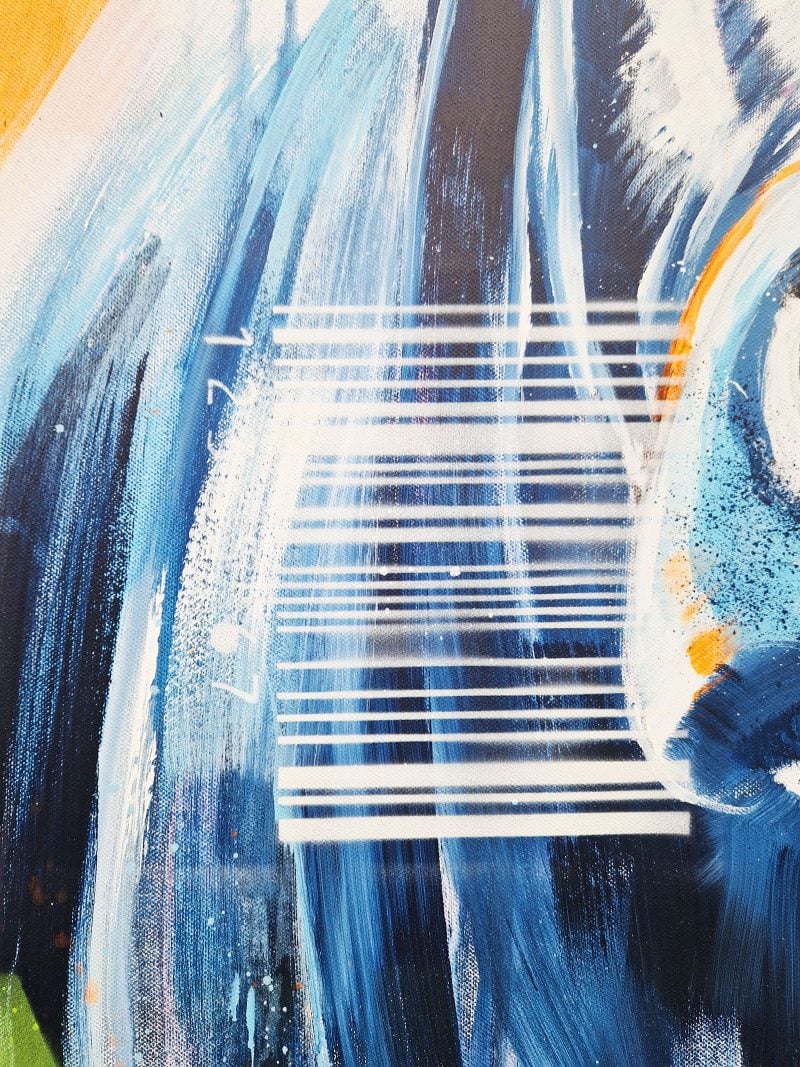 Bild Stier bunt, Detail Malerei