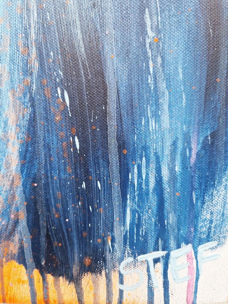 Bild Stier bunt, Detail Malerei
